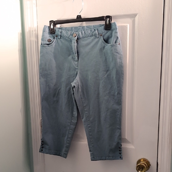 hearts of palm Pants - Hearts of Palm Petite Blue Capris